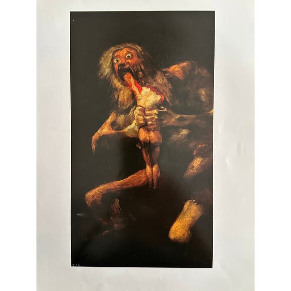 Francisco Goya, Saturn Devouring His Son, Painting, Art Print, ~ 250802-WH 350 H - Picture 2 of 2